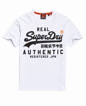 Superdry Reactive Classic Férfi Pólók Fehér/Fekete | DOAXC9326